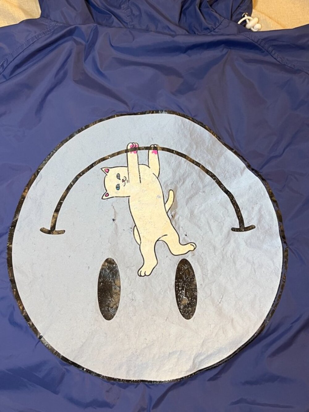RIPNDIP Lord Nermal Windbreaker Mens XL Blue Smiley Cat Anorak Skate Jacket Y2K - Picture 14 of 15